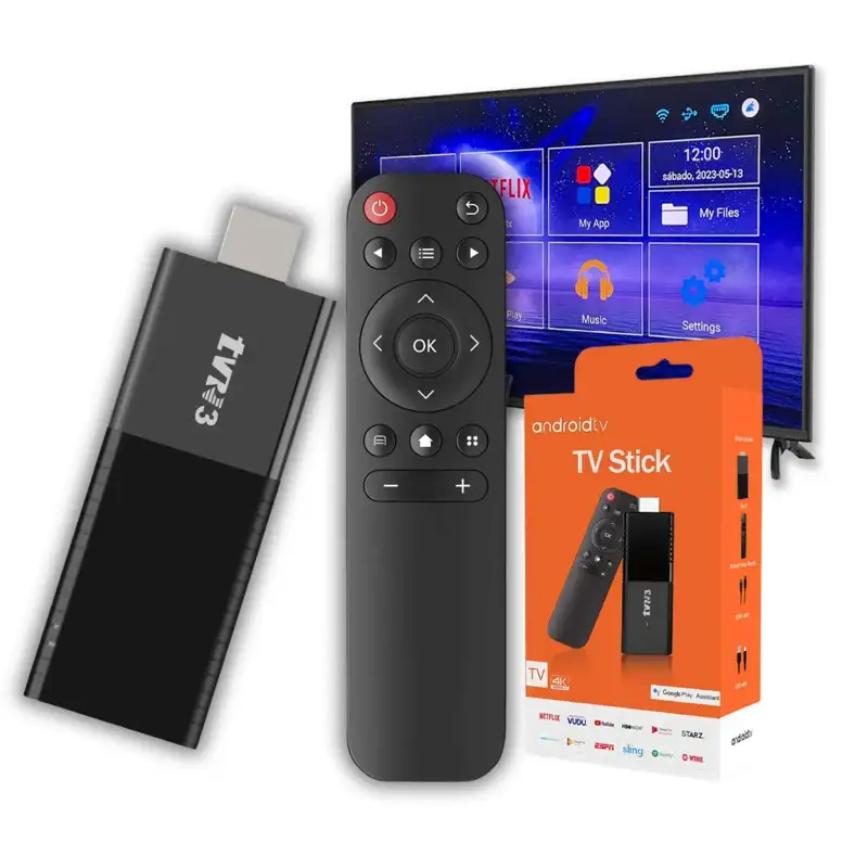 Android Tv Stick Full HD 4k, Wifi 5g, Controle Por Voz